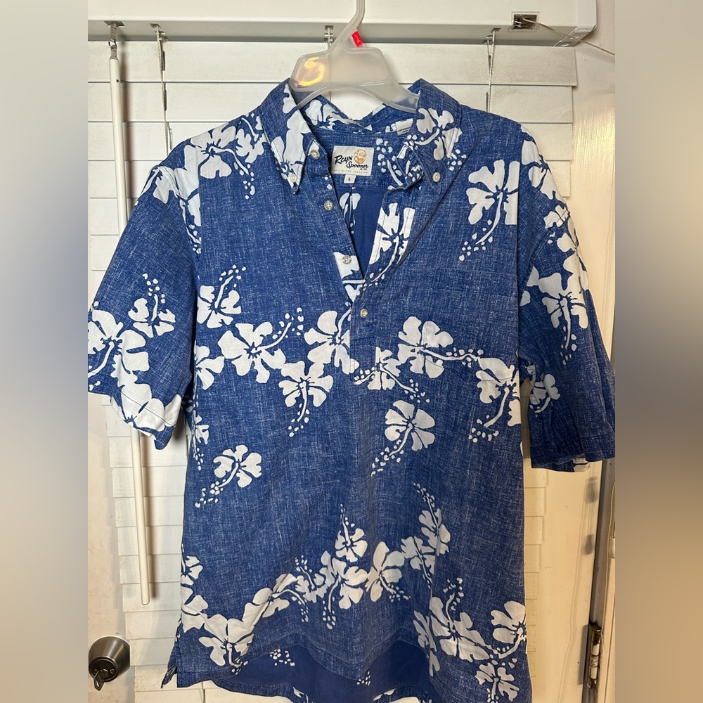 Blue Floral Hawaiian Shirt
